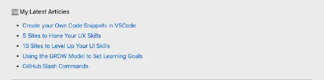 Article List on GitHub Profile
